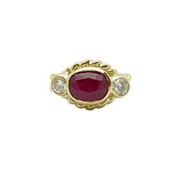 Bague Anello rubis en or jaune et diamants - Castafiore