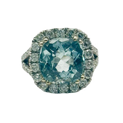 Bague ANILLO en or blanc et aigue - marine - Castafiore