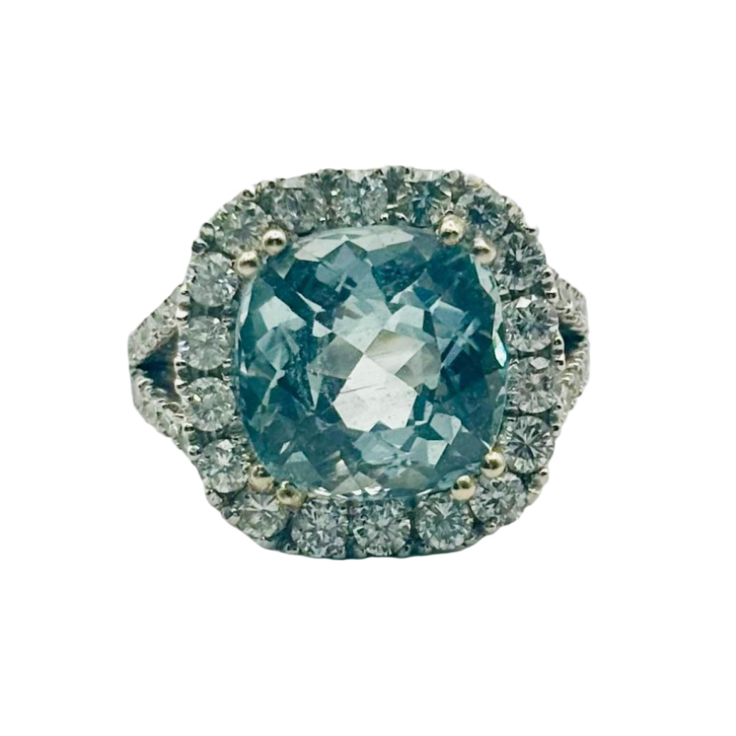 Bague ANILLO en or blanc et aigue - marine - Castafiore