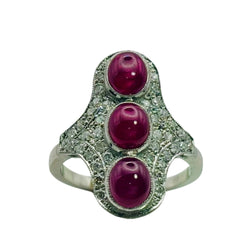 Bague ANILLO en platine rubis et diamants - Castafiore