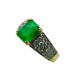 Bague ANILLO Haute joaillerie en or jaune et émeraude - Castafiore