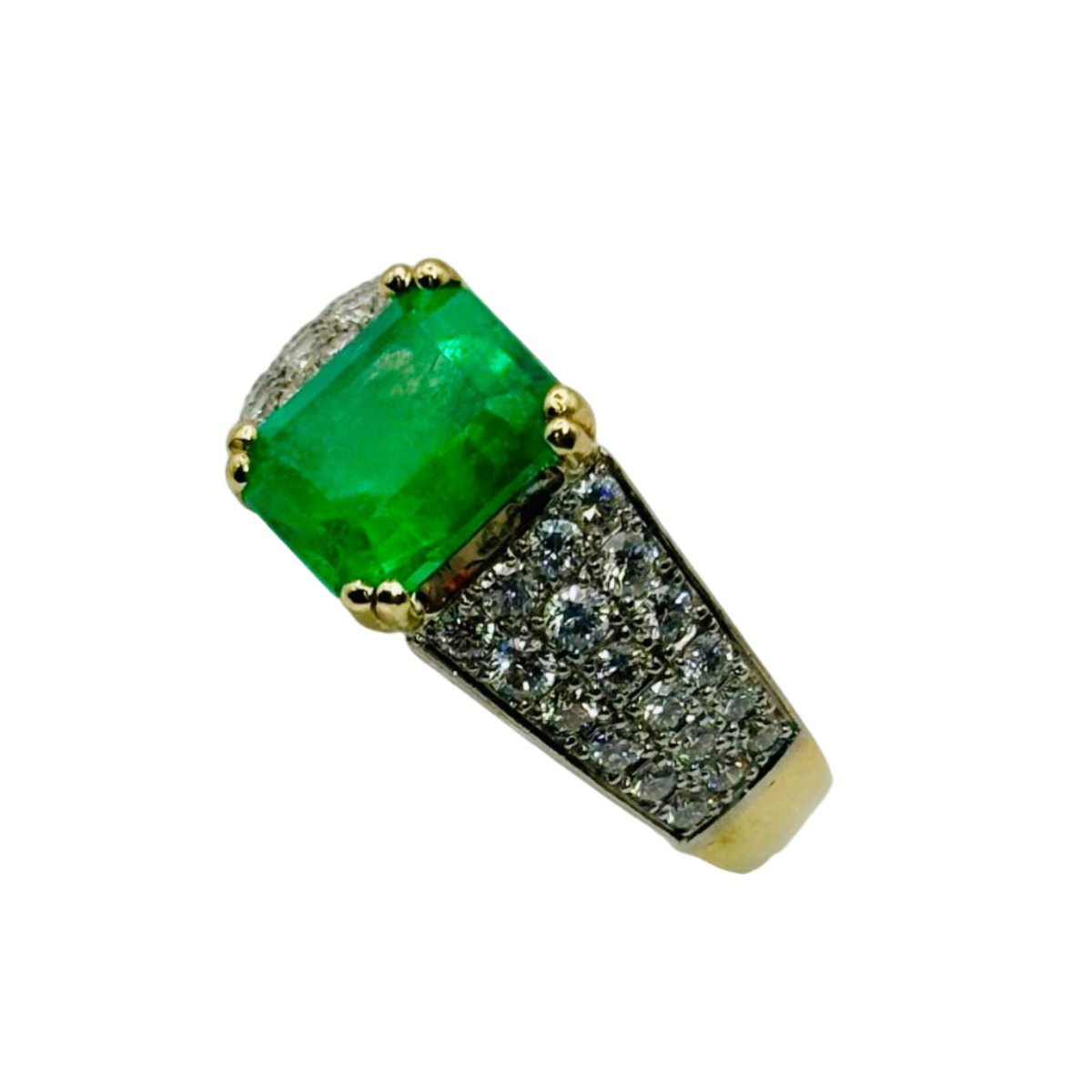 Bague ANILLO Haute joaillerie en or jaune et émeraude - Castafiore