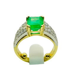 Bague ANILLO Haute joaillerie en or jaune et émeraude - Castafiore