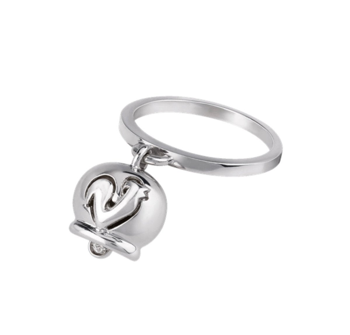 Bague "Anneau de Cloche" en or blanc et diamant - Castafiore