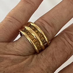 Bague ARFAN Paris bandeau en or jaune et citrines - Castafiore