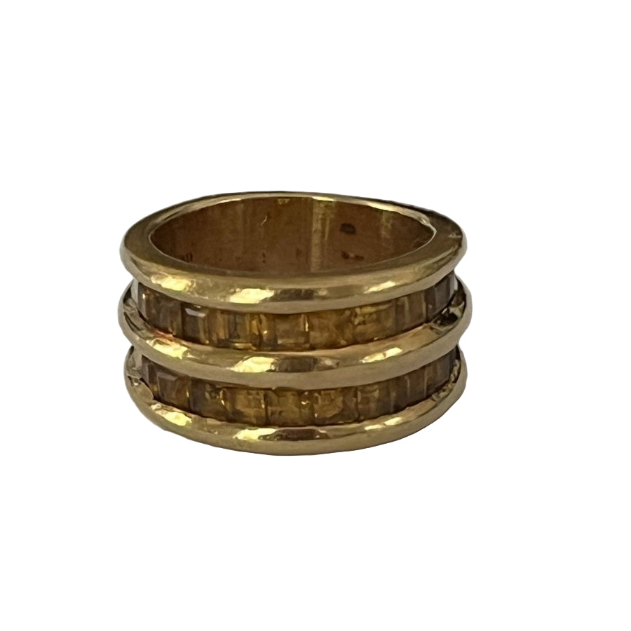 Bague ARFAN Paris bandeau en or jaune et citrines - Castafiore