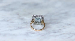 Bague Art Déco Aigue - Marine et Diamants - Castafiore