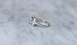 Bague Art Deco Carrée Diamants 1,45 Cts - Castafiore