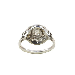 Bague Art Déco cible or blanc platine diamants - Castafiore