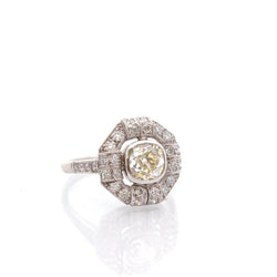 Bague art déco diamant 1,11cts M/VS2 - Castafiore