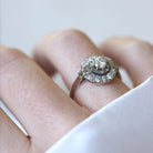 Bague Art Deco Diamant Baguette sur Platine - Castafiore