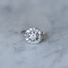 Bague Art Deco Diamant Baguette sur Platine - Castafiore