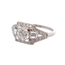 Bague art déco diamant de 0,85ct E/P1 - Castafiore