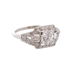 Bague art déco diamant de 0,85ct E/P1 - Castafiore