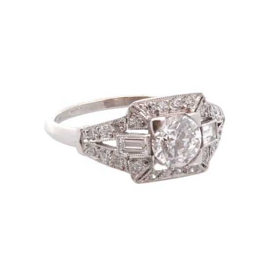 Bague art déco diamant de 0,85ct E/P1 - Castafiore