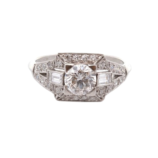 Bague art déco diamant de 0,85ct E/P1 - Castafiore