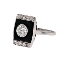 Bague Art Déco diamants et onyx - Castafiore
