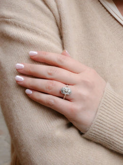 Bague Art Deco diamants or blanc - Castafiore