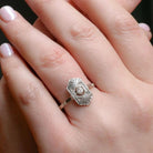 Bague Art Deco diamants or blanc - Castafiore