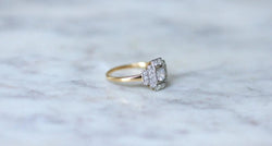 Bague Art déco Diamants Or Jaune et Platine - Castafiore