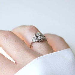 Bague Art Déco Diamants sur Platine - Castafiore