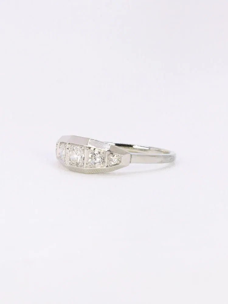 Bague Art Deco diamants taille ancienne - Castafiore