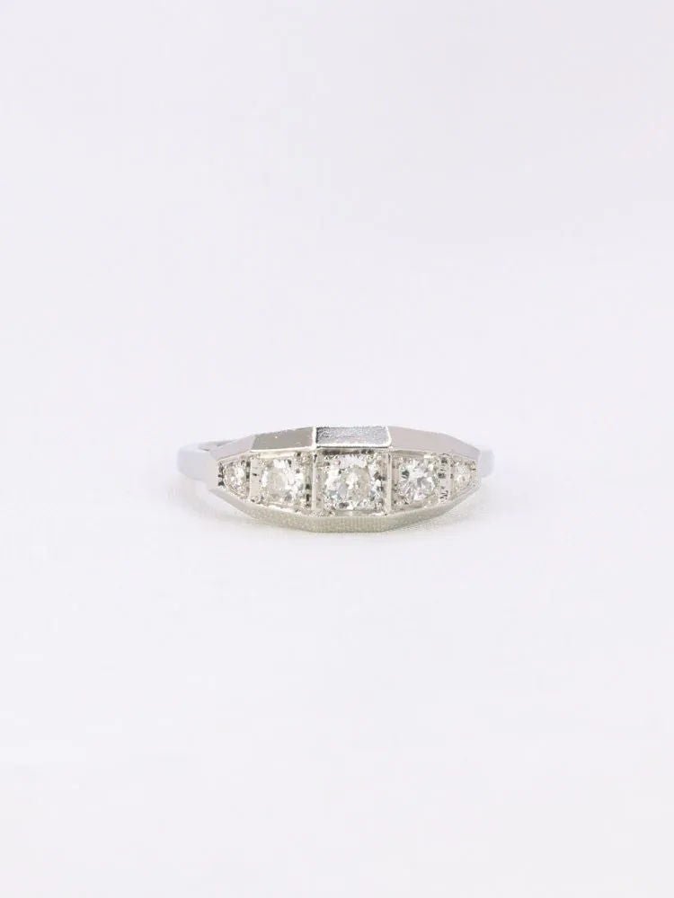 Bague Art Deco diamants taille ancienne - Castafiore