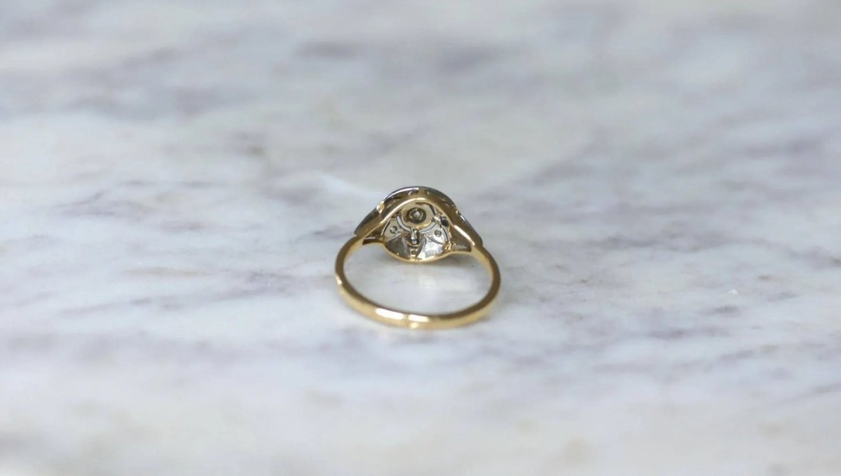 Bague Art déco Dôme Diamants Deux Ors - Castafiore
