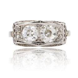 Bague art déco duo diamants - Castafiore