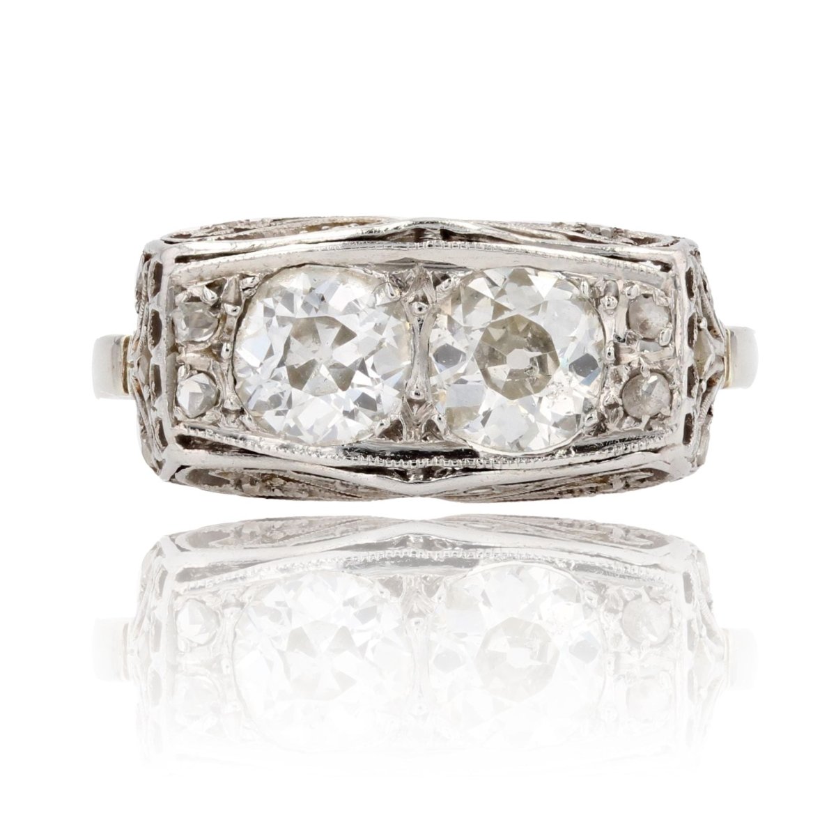 Bague art déco duo diamants - Castafiore