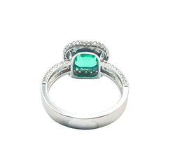 Bague Art déco en or blanc émeraude et diamants - Castafiore