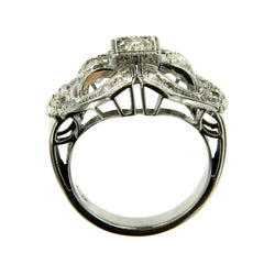 Bague Art déco en or blanc et diamant - Castafiore