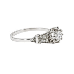 Bague Art Déco en or blanc et diamants - Castafiore