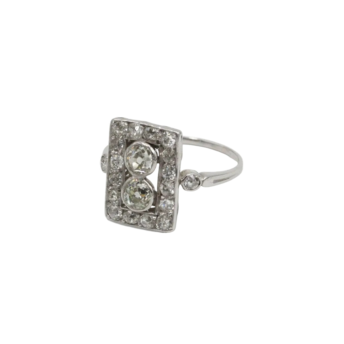 Bague Art Déco en or blanc et diamants - Castafiore