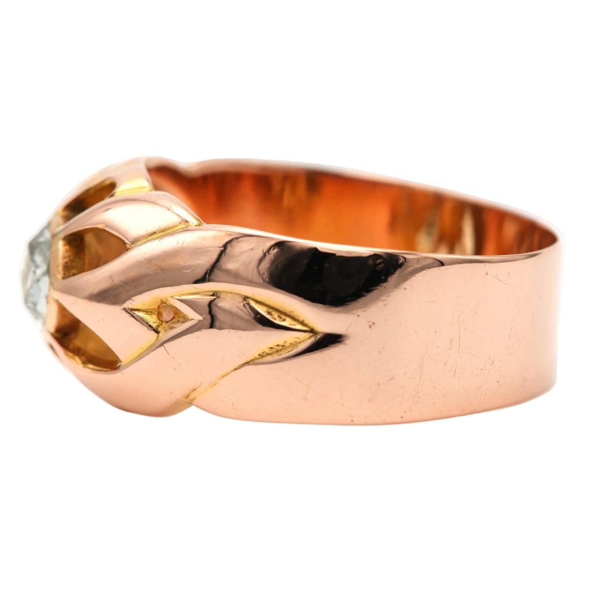 Bague Art Déco en or jaune et diamant - Castafiore