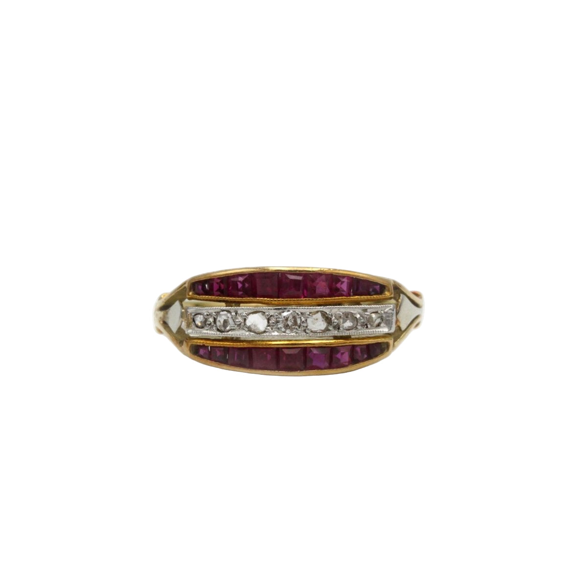 Bague ART DÉCO en or jaune et diamants - Castafiore