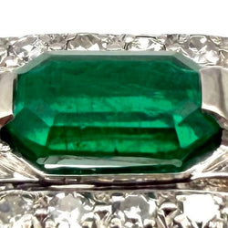 Bague Art-Déco en or, platine, émeraude et diamants - Castafiore