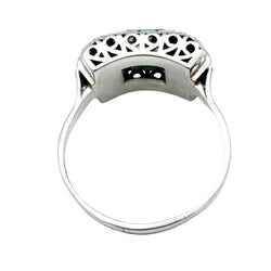 Bague Art-Déco en or, platine, émeraude et diamants - Castafiore