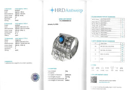 Bague Art Déco en platine, diamants et saphir - Castafiore