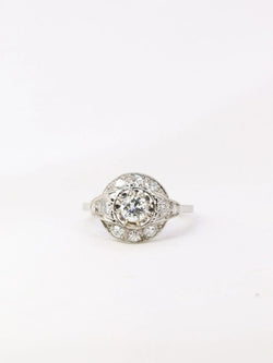 Bague Art - Déco en platine et diamants - Castafiore