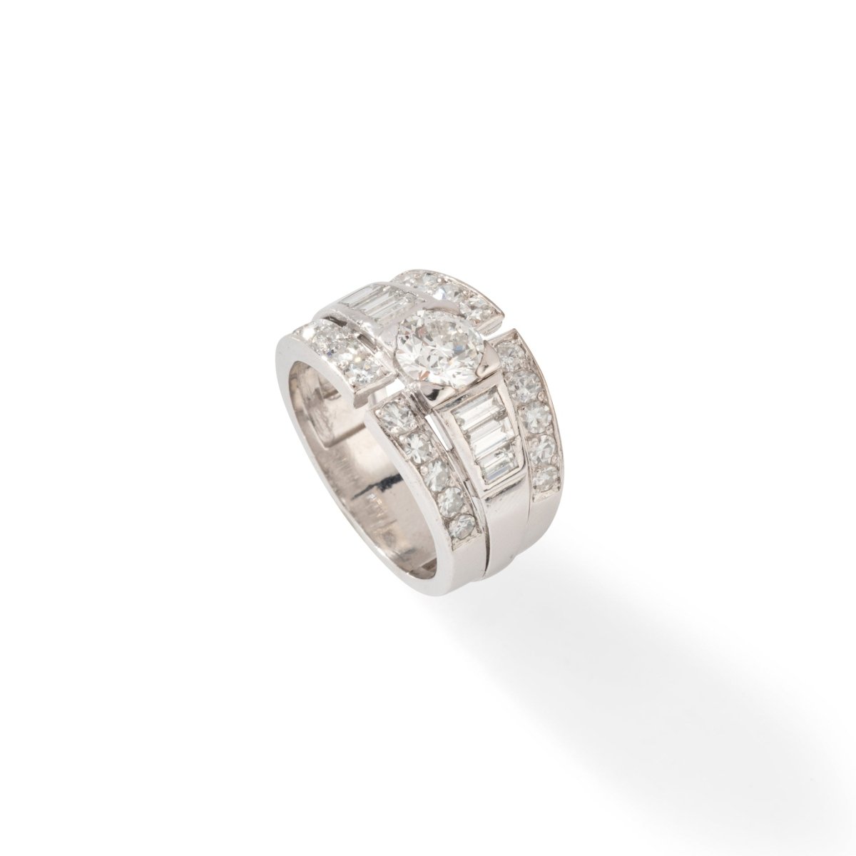 Bague Art déco en platine et diamants - Castafiore