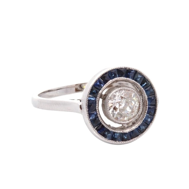 Bague Art déco en platine et diamants - Castafiore