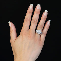 Ring art deco paltinium diamonds