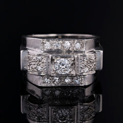 Ring art deco paltinium diamonds