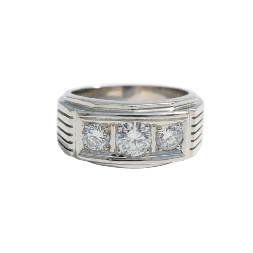 Bague Art Déco en platine et diamants - Castafiore