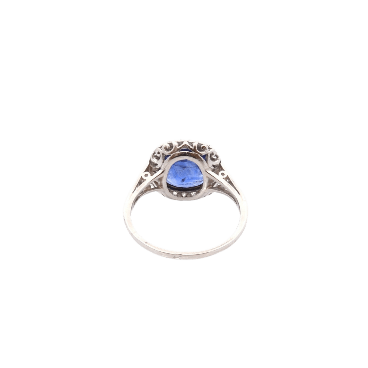 Bague Art déco en platine, saphir et diamants - Castafiore