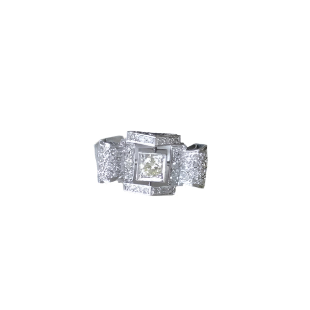 Bague Art Deco Géométrique Diamant - Castafiore