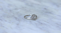 Bague Art Déco Hexagonale Diamants et Platine - Castafiore