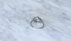 Bague Art Déco Hexagonale Diamants et Platine - Castafiore