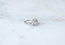 Bague Art Déco Octogonale Diamants 0,60 Ct - Castafiore